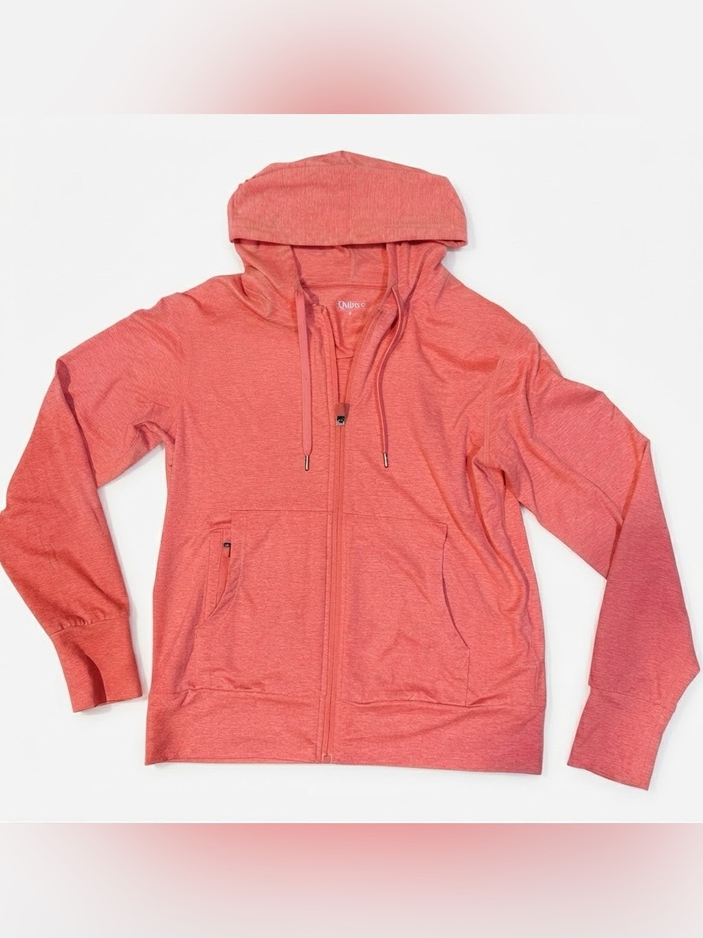 Quince Flowknit Full Zip Hoodie Heather Coral Size Small